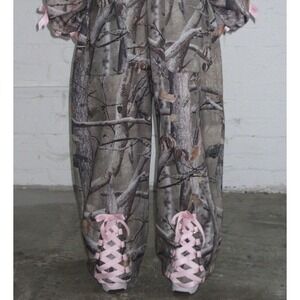 Named Collective Forbidden Sweatpants Camo Pink Ribbon Lace Up Large Camouflage